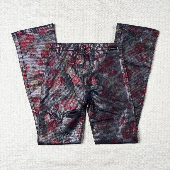 vintage 90s Guess Jeans graphic printed bootcut pants - Picture 2 of 6